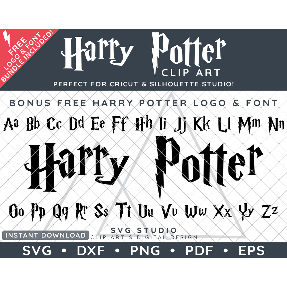 Harry Potter Bonus FREE Logo and Font by SVG Studio Thumbnail.png