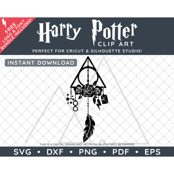 Harry Potter Deathly Hallows Dream Catcher by SVG Studio Thumbnail3.png
