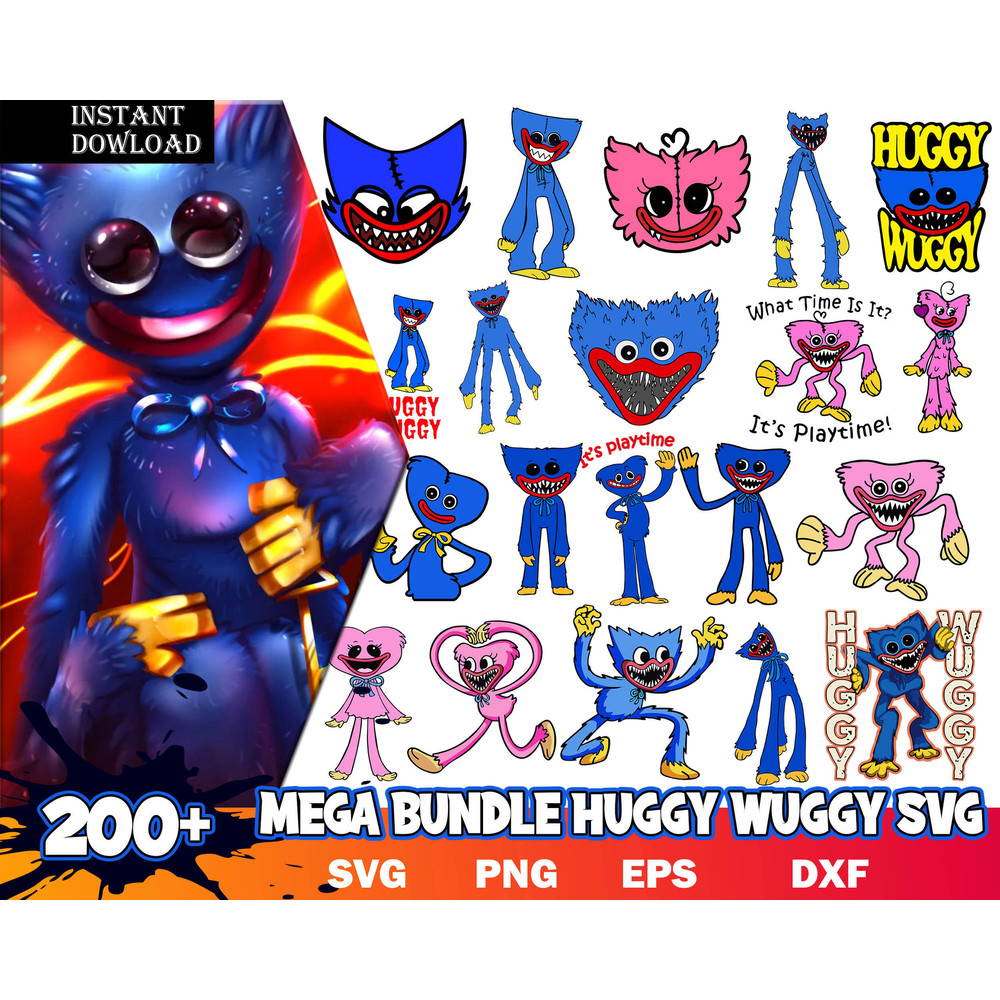 Huggy Wuggy Svg, Kissy Missy Svg, Poppy Playtime Svg, Characters SVG, Cut files for Cricut.jpg
