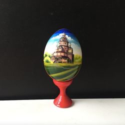 Russian Easter Egg, Village Church, decoupage 12 cm | Russian Imperial style