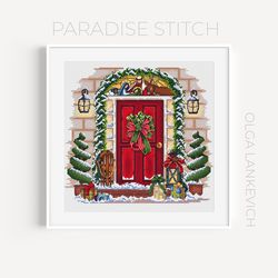 Holiday House cross stitch pattern PDF and Saga