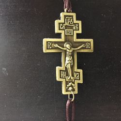 Car cross, three bar 8 end Russian cross, Brass cross | Made in Russia | Size: 8 x 4 cm
