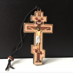 Car cross, three bar 8 end Russian cross, Wooden cross, Made in Russia | Size: 8 x 4,5 cm