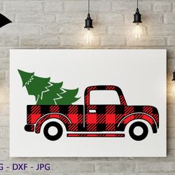 christmas truck svg, christmas truck and tree, red christmas truck svg, christmas svg, instant download