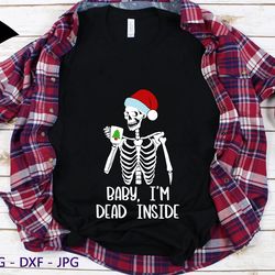 dead inside but jolly af christmas png, christmas png, skeleton christmas png, christmas shirt png, holiday sublimation,