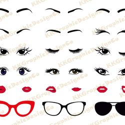 woman face svg diy woman face svg woman face clipart eyelashes svg lips svg makeup svg lashes svg eyes svg eyebrows svg