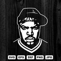 Ice Cube 2 SVG Cutting Files, Rapper Digital Clip Art, Hip hop svg, Files for Cricut and Silhouette