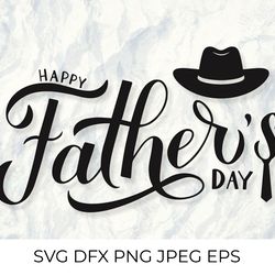 happy father's day hand lettered svg