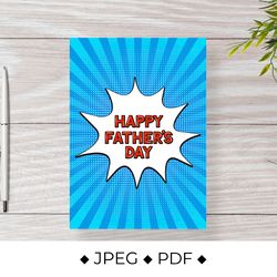 happy fathers day card pop art style
