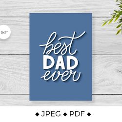 best dad ever. handwritten fathers day card