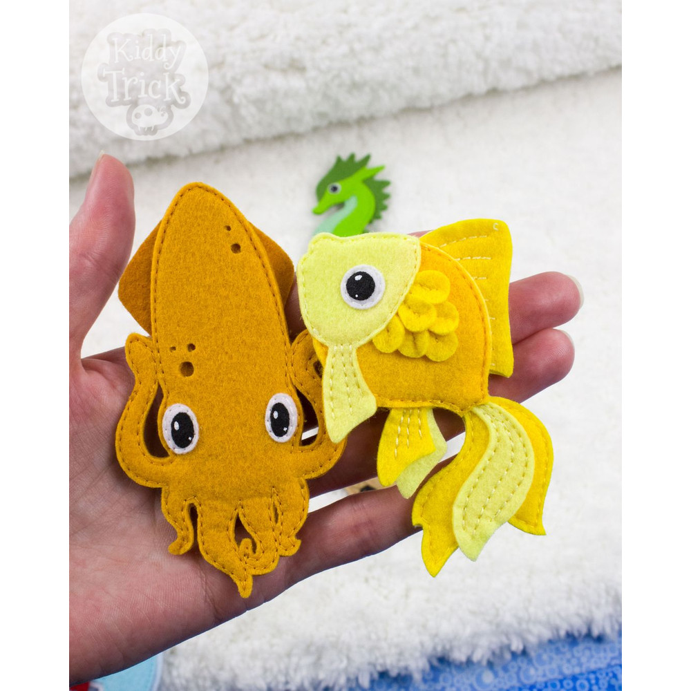 felt squid and goldfish