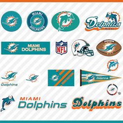 Miami Dolphins Svg Cut Files, Miami Dolphins Logo Svg, Dolphins Png Logo, Clipart Bundle, Nfl Logo