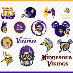 Minnesota Vikings Svg Cut Files, Vikings Logo Svg, Vikings Png Logo, Clipart Bundle, Nfl Logo