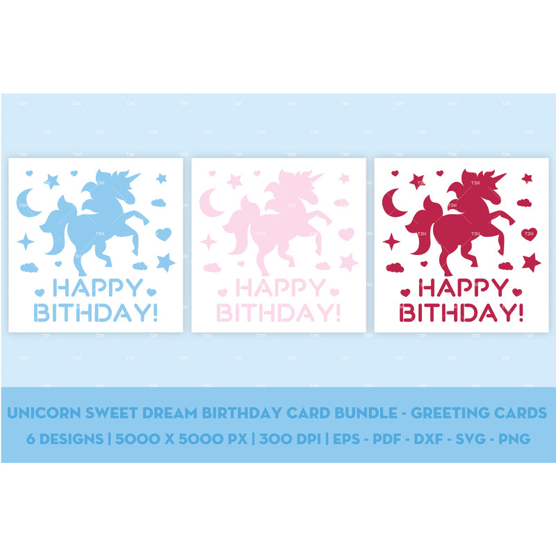 Unicorn sweet dream birthday card bundle - Greeting cards cover 4.jpg