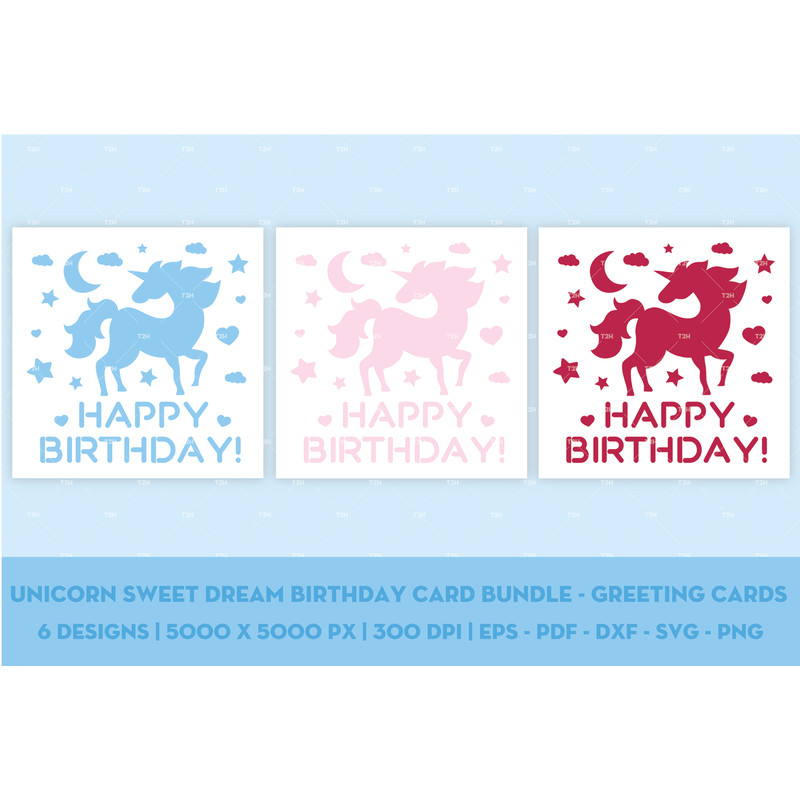 Unicorn sweet dream birthday card bundle - Greeting cards cover 5.jpg