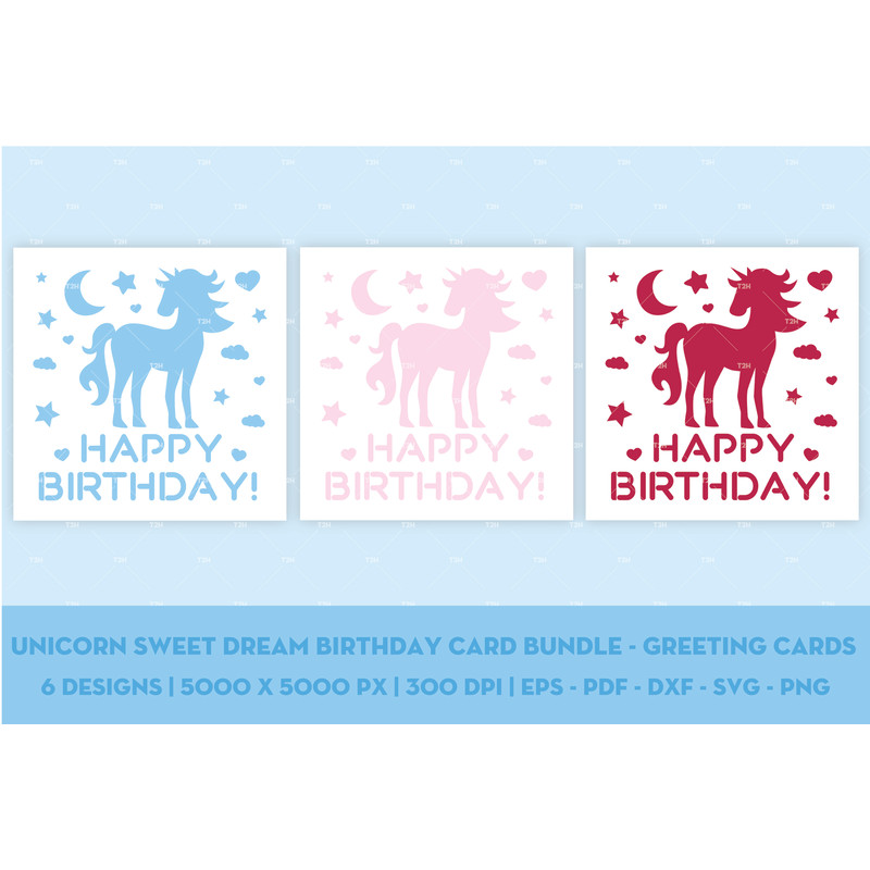 Unicorn sweet dream birthday card bundle - Greeting cards cover 6.jpg
