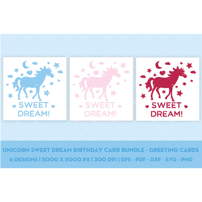 Unicorn sweet dream birthday card bundle - Greeting cards cover 7.jpg
