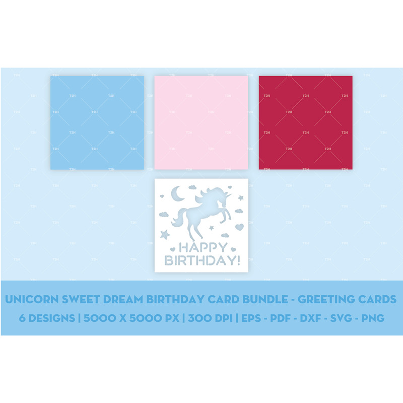 Unicorn sweet dream birthday card bundle - Greeting cards cover 9.jpg