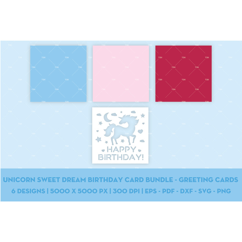 Unicorn sweet dream birthday card bundle - Greeting cards cover 11.jpg