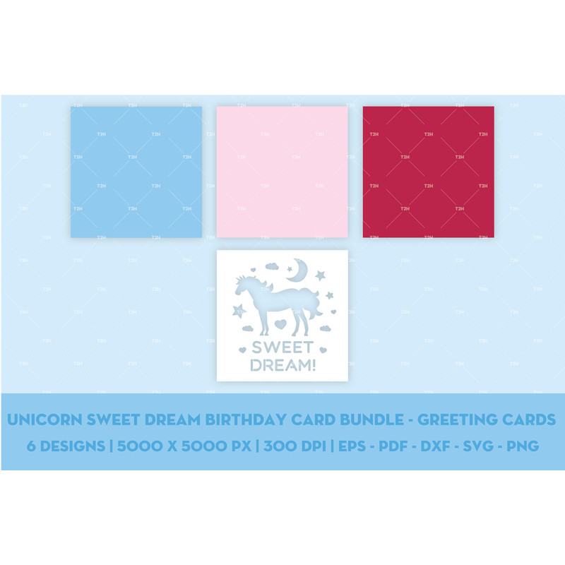 Unicorn sweet dream birthday card bundle - Greeting cards cover 13.jpg