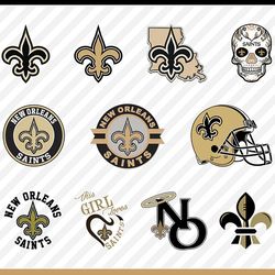 New Orleans Saints Svg Cut Files, Saints Logo Svg, Saints Png Logo, Clipart Bundle, Nfl Logo