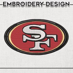 49ers NFL Logo Embroidery Design, San Francisco 49ers Football Embroidery files, NFL Teams, Machine embroidery designs