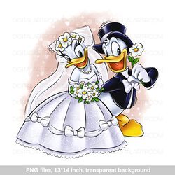 Donald and Daisy wedding day, png sublimation design