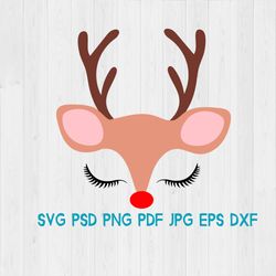 christmas deer instant digital download svg, png, dxf, eps, jpg, pdf, psd files included personal & commercial use deer