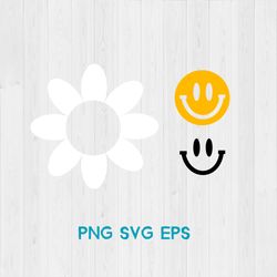 Daisy Flower PNG Smile Flower PNG SVG eps daisy flower svg digital download