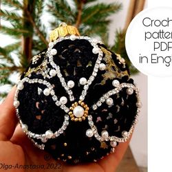 Christmas ball crochet pattern , Christmas  Ball , crochet ball pattern , Irish Crochet pattern , crochet pattern.
