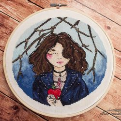 Snow White. Cross stitch pattern pdf & css