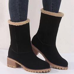 winter boots with heels and fur