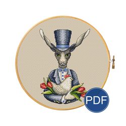 mr. rabbit for cross stitch pattern