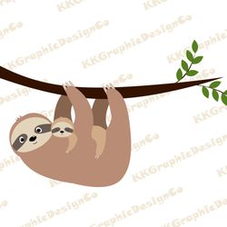 sloth with baby svg sloth svg sloth png sloth clipart sloth baby shower baby animal svg sloth mug sloth clip art