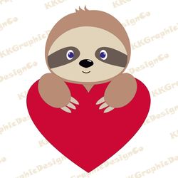 sloth heart svg sloth valentine svg sloth svg sloth clipart sloth png sloth vector sloth love svg sloth cricut sloth dxf