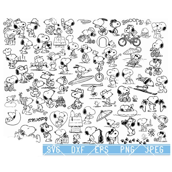 Snoopy Pattern Seamless File Snoopy Svg, Snoopy Bundle svg, Snoopy Characters svg, Snoopy | Inspire ...