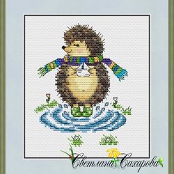hedgehog spring scheme for embroidery