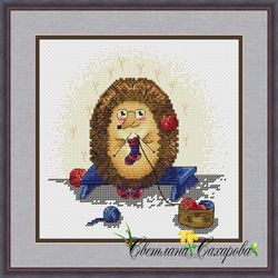 granny hedgehog embroidery scheme