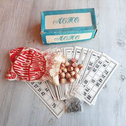 90 bingo numbers vintage Russian loto game USSR