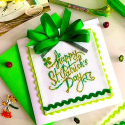 variegated happy st patricks day cross stitch pattern pdf by crossstitchingforfun instant download