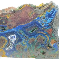 azurite with malachite on rock / landscape azurite