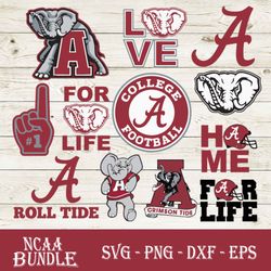 alabama crimson tide bundle svg,alabama crimson tide svg, ncaa svg png dxf eps digital file