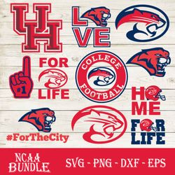 houston cougars bundle svg, houston cougars svg, ncaa svg png dxf eps digital file