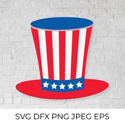 uncle sam hat svg. united states of america patriotic symbol. usa independence day