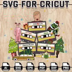 christmas movie png download file, christmas svg, christmas cassette png, hot cocoa svg, christmas vacation ornament png