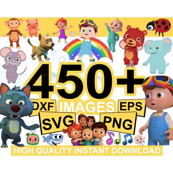 450 Bundle Cocomelon Svg, Cocomelon Clipart Cocomelon Party Supplies PNG, Cocomelon Bundl,e cocomelon svg birthday.jpg