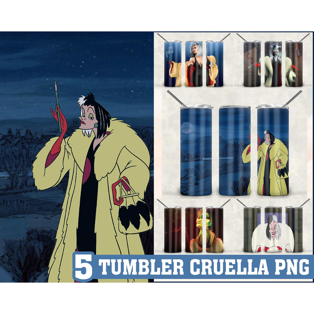 Cruella Tumbler, Cruella PNG, Tumbler design, Digital download.jpg