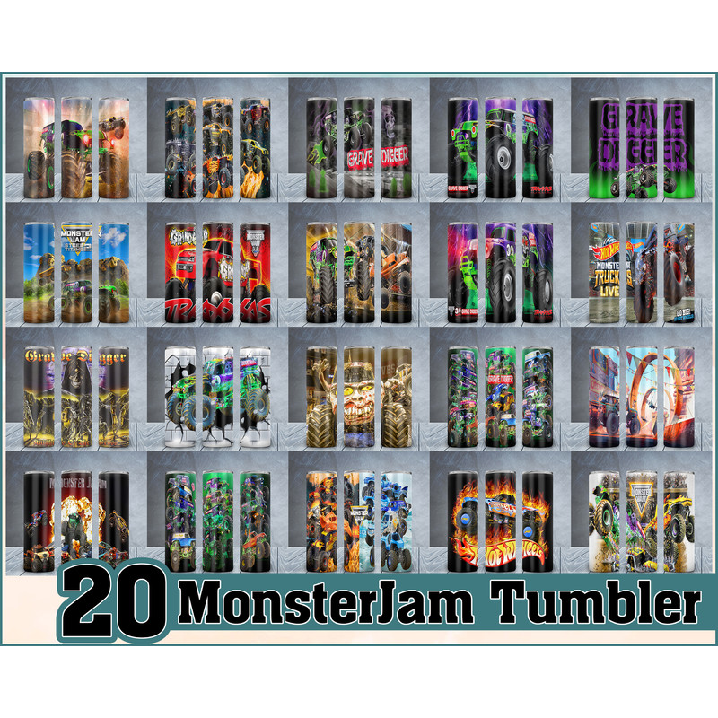 MonsterJam Tumbler, MonsterJam PNG, Tumbler design, Digital download.jpg