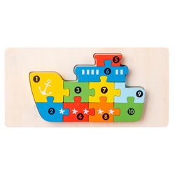 Wooden Traffic Puzzles Multicolor Set of 2 - Assorted