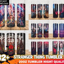 stranger things, 20oz skinny tumbler sublimation designs for straight tumbler design - png digital download